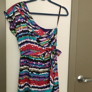 laundry one shoulder party dress